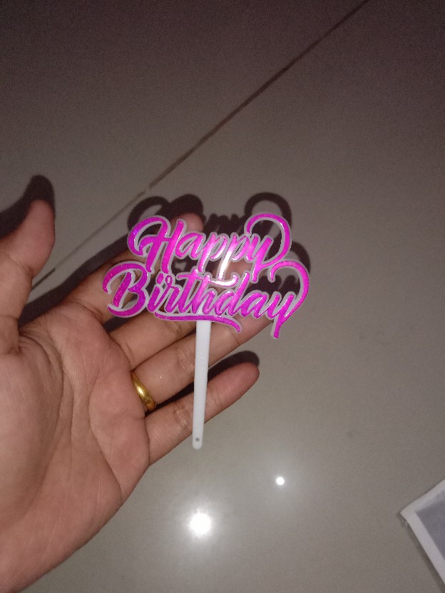 Cake Topper / Hiasan Kue Ultah Happy Birthday Curly