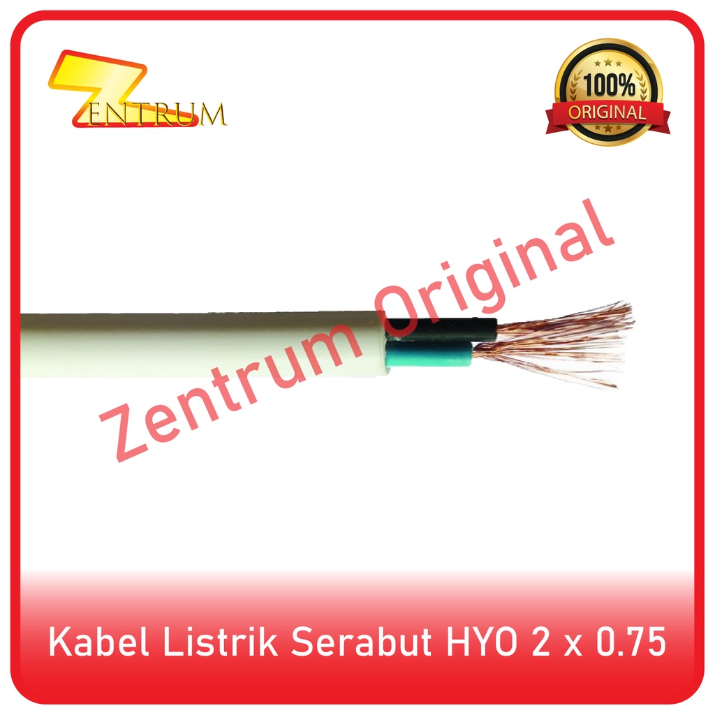 Kabel Listrik Serabut HYO 2 x 0.75 (50 Meter)