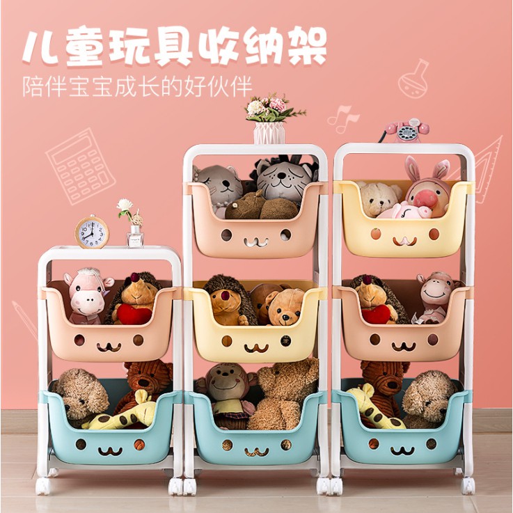 rak 3 susun plastik serbaguna lucu