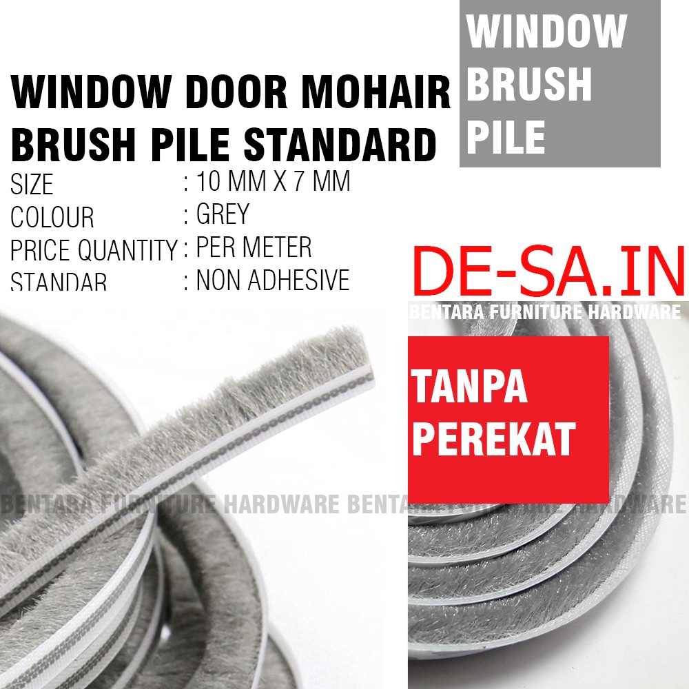 (Tanpa Perekat) Window Door Seal Brush Pile Moher Mohair Bulu Peredam Pintu Jendela