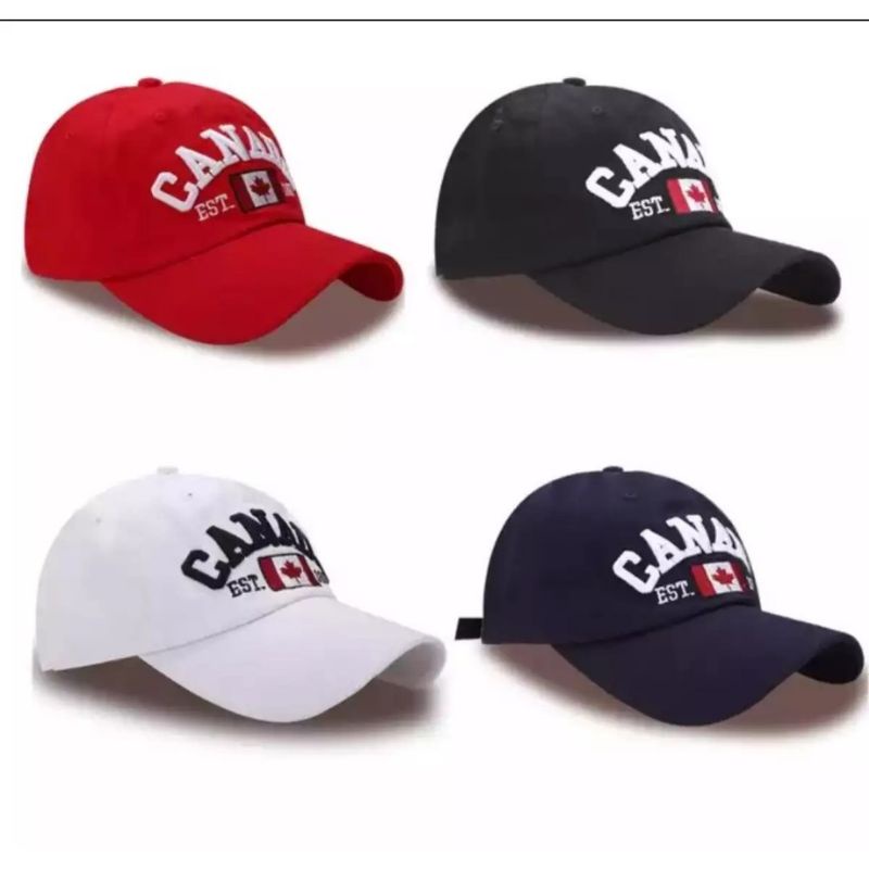 Topi Polocap Baseball Canada EST 1867 Pria Wanita