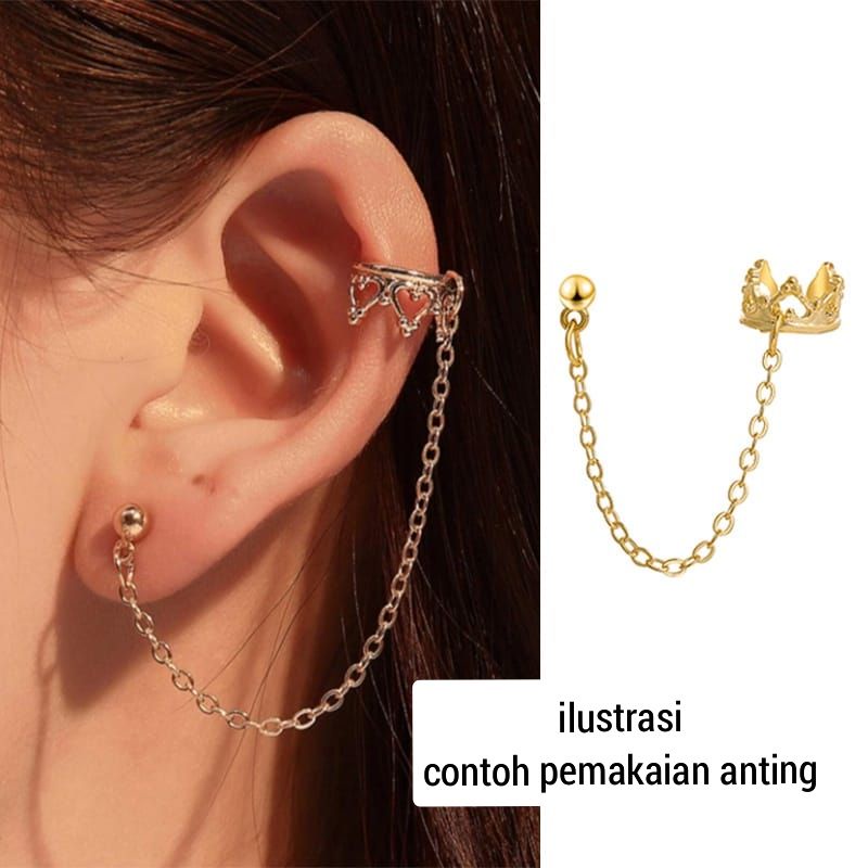 Anting Rantai Model Tusuk Jepit Titanium Fashion India Impor Anting Fashion anting Jurai Impor Tusuk Jepit rantai