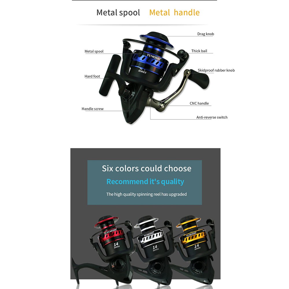 MPro REEL PANCING YUMOSHI LT5000 4000 3000 2000 14 BALL BEARING Alat Mancing Hobi Berkualitas