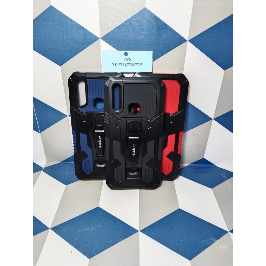 VIVO Y11/Y12/Y15/Y17 Robot Silikon Ring Standing Cover Casing HP Hardcase