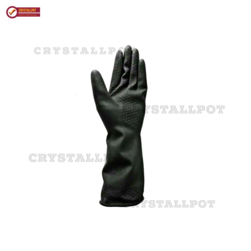 sarung tangan karet latex hand gloves untuk berkebun - KENMASTER HITAM