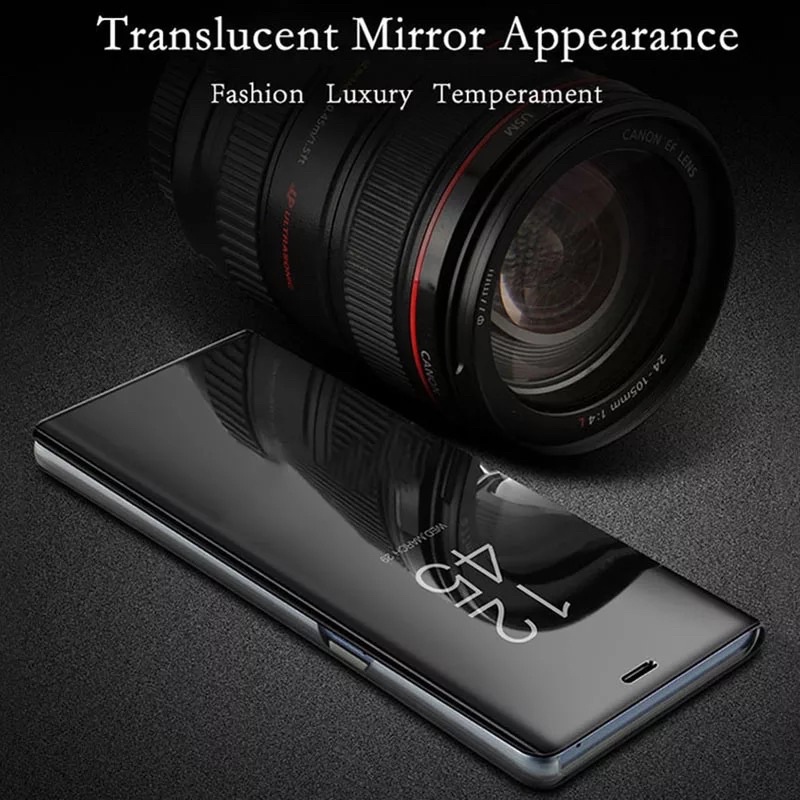 VIVO T1 5G Y22 Y22S Y75 Y21 Y21A Y21S Y21T Y35 Y33S Y33T Y31 Y51 Y51A Y53 Y53S Y69 Y71 Y81 Y83 TERBARU 2020 2021 Flip Smart Mirror Clear Case Standing Cover