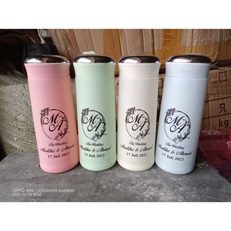 Botol minum kaca nice + custom nama