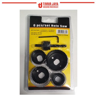FLOR 6 PCS Hole Saw Kit Holesaw Kit Mata Bor Pelubang Kayu nankai benz Kayu PIPA PARALON PVC GYPSUM ACRYLIC Hidroponik