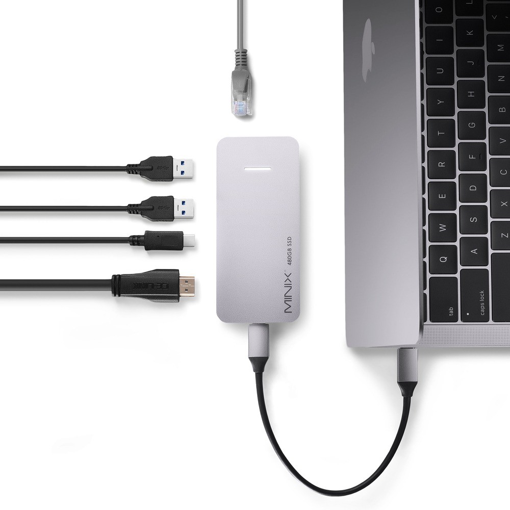 MINIX NEO STORAGE PLUS SG4 - USB-C Multiport Adapter with 480GB SSD