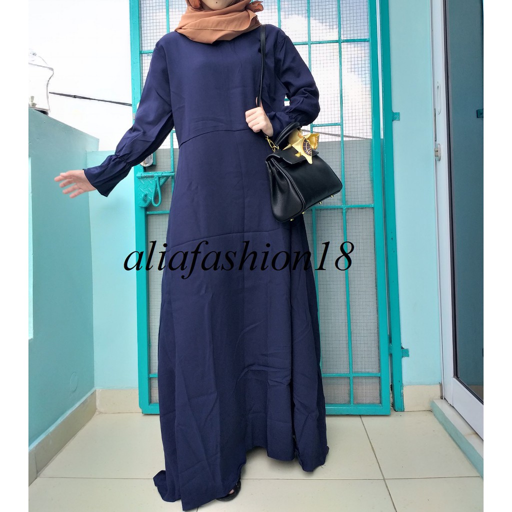 Gamis Muslim Murah Bahan Moscrepe Busui Sleting Depan Fit To XL