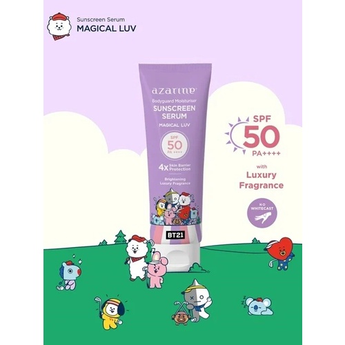 AZARINE x BT21 Body Guard Moisturizer Sunscreen Serum 100ml SPF 50 PA++++ | Sunblock Sun Screen Body Lotion BY AILIN