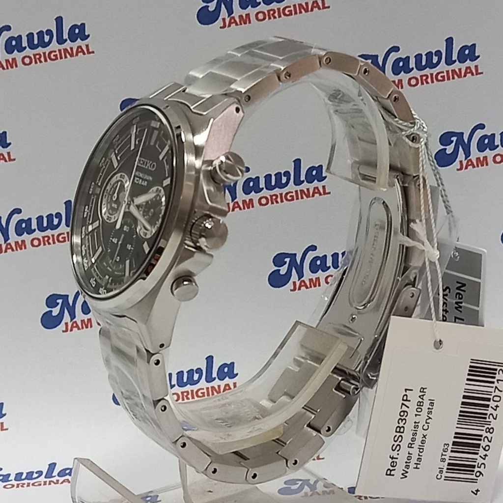 Seiko Quartz SSB397P1 Chronograph Black Dial - Jam Tangan Pria SSB397