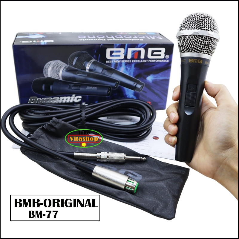 Mic Kabel BMB BM 77 Microphone Asli Original Mik Vocal Original BM-77