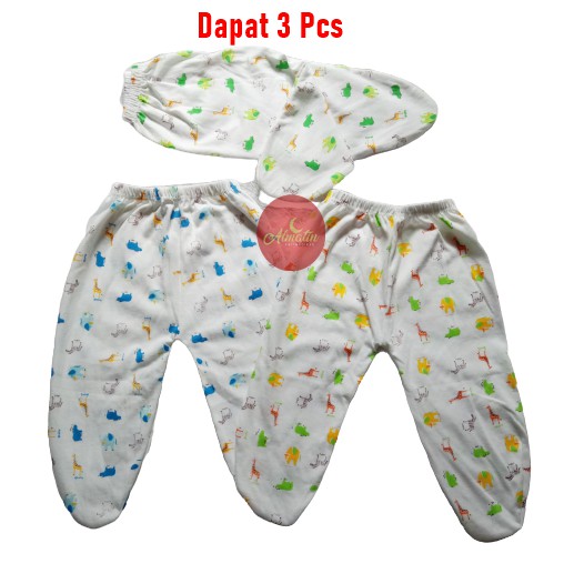 3 Pcs Celana Panjang Bayi / Celana Tutup Kaki Newborn