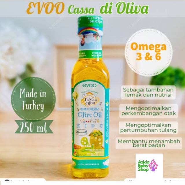 Evoo Extra Virgin Olive Oil Casa Di Oliva Kids 250 ml minyak zaitun MPASI Evoo MPASI Minyak MPASI