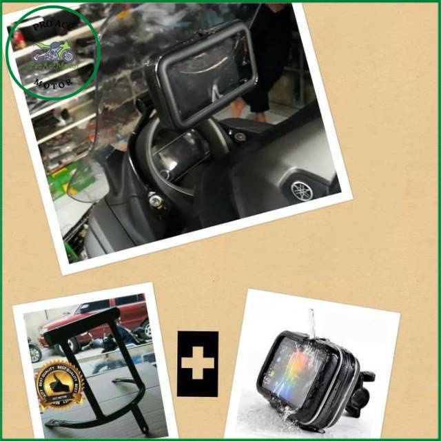 Breket + holder hp gps anti air pnp yamaha nmax (COD)