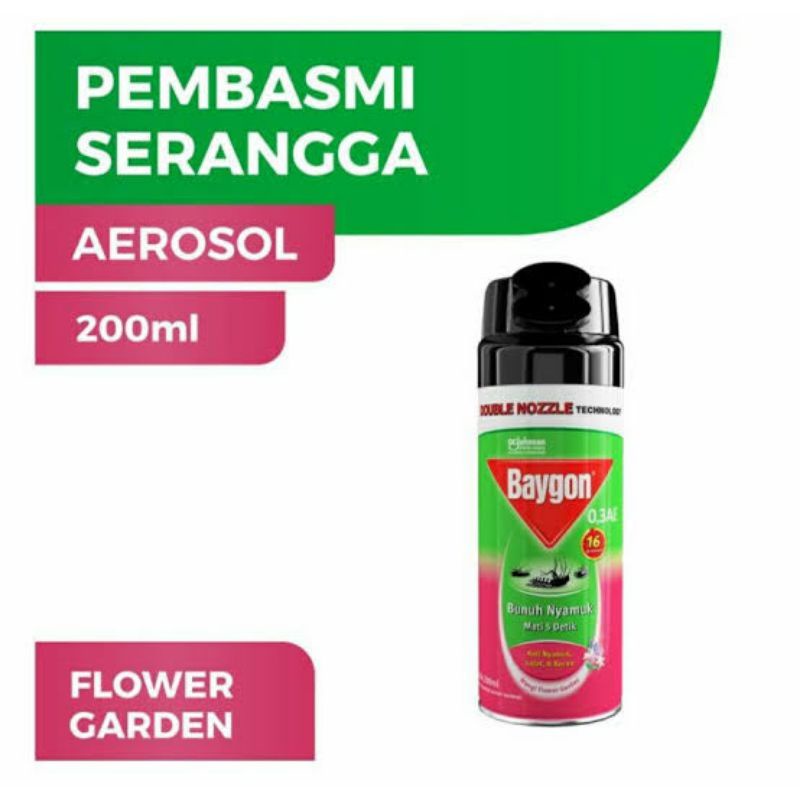 Baygon Aerosol Flower Garden Cairan Pembasmi Nyamuk dan Serangga 200ml