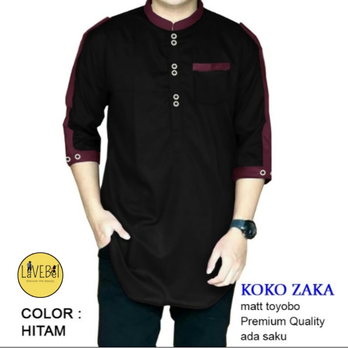 LVB Baju Koko ZAKA /TERBARU 2021/Qurta Tojiro/Koko Lengan 3/4/Baju Muslimin Jumbo/Atasan Muslim Pria/GRATIS ONGKIR CASHBACK COD/ LAVEBEL