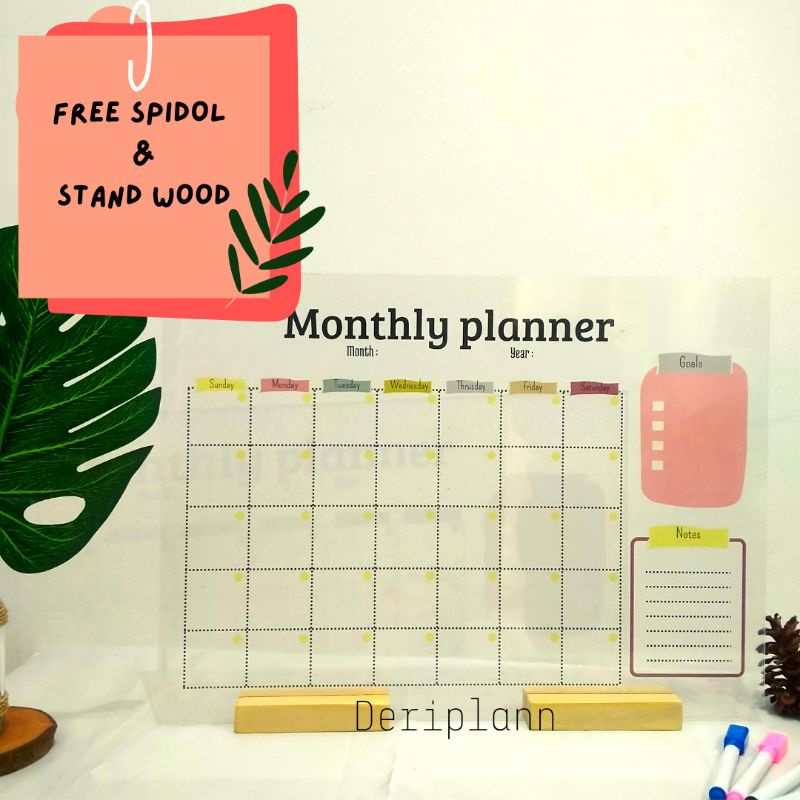 

Souvenir kado box,Acrylic Planner, To Do list, weekly Planner, Monthly Planner A5,A4,A3