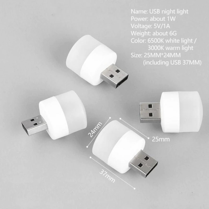 Lampu LED Mini USB Portable / Lampu Penerangan Untuk Baca Belajar Tidur Emergency / Mini Led Bulb Light Usb Bohlam Kecil Darurat