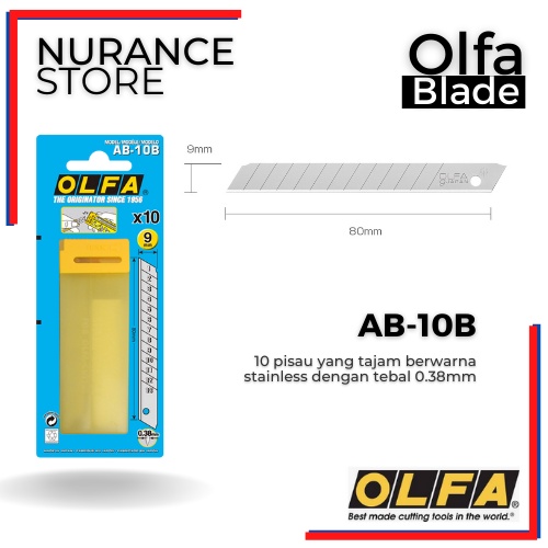 

REFILL BLADE OLFA AB-10B UNTUK CUTTER OLFA 180 BLACK A-1 A-2 A-3 A-5