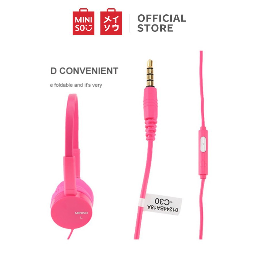 MINISO Headphone with Microphone and Volume Control Folding Lightweig