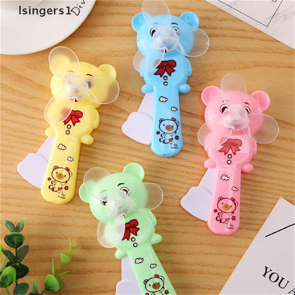 (lsingers1) 1pc Kipas Angin Mini Portable Bentuk Beruang Lucu Untuk Anak