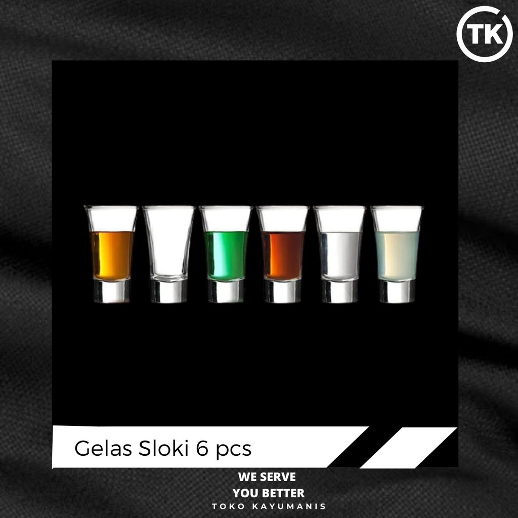 Gelas Sloki Set 6 pcs / Gelas Kaca