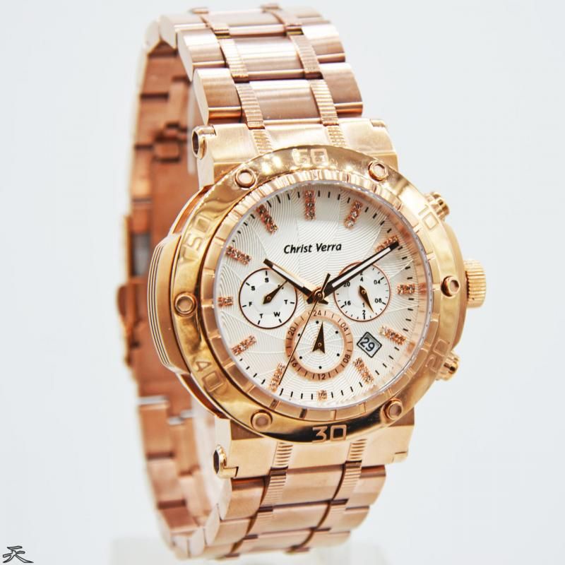 Jam Tangan Couple Christ Verra 52283 Rantai Green Original Murah
