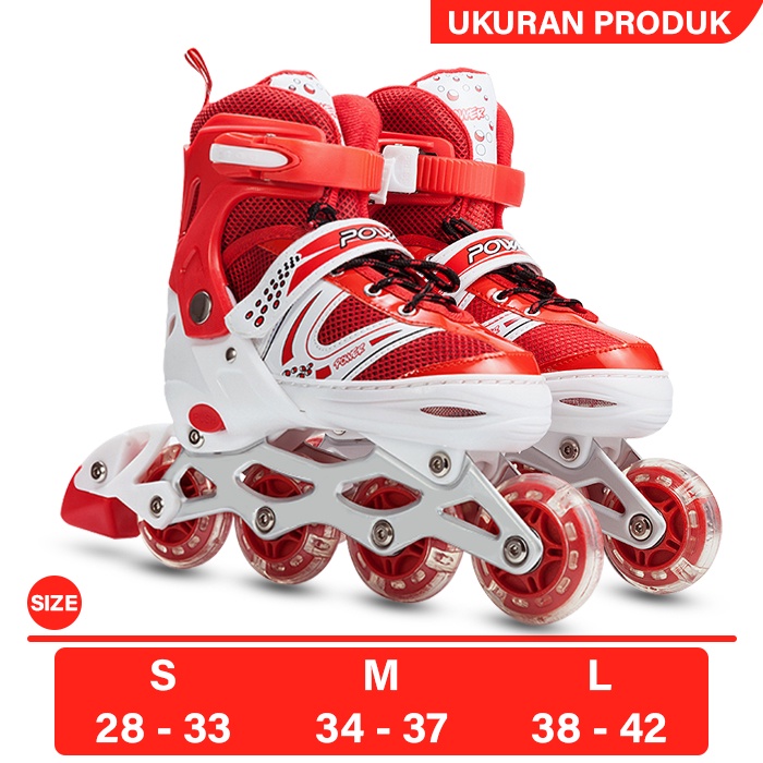 Sepatu Roda Inline Power Skate + Dekker FREE KUNCI