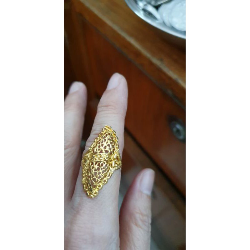Cincin panjang model kendari india dubai emas asli muda 375 mas