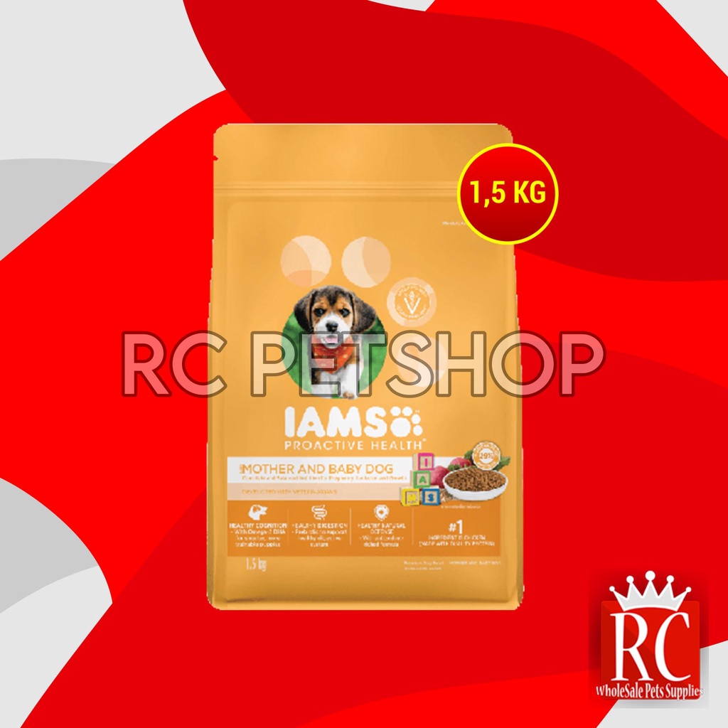 Iams Mother And Baby Dog Food Makanan Anak Induk Anjing puppy 1.5 KG