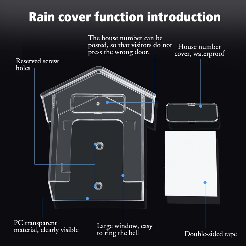 Hujan Penutup Button Pelindung Dari Bel/Rain Cover Doorbell/Outdoor Acrylic Penutup Tombol Bel Rumah/Door Bell Rain Cover