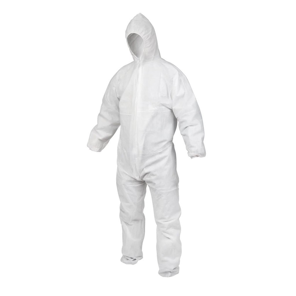 Baju APD COVID 19 Hazmat Suit Spunbond 75 non woven polypropylene