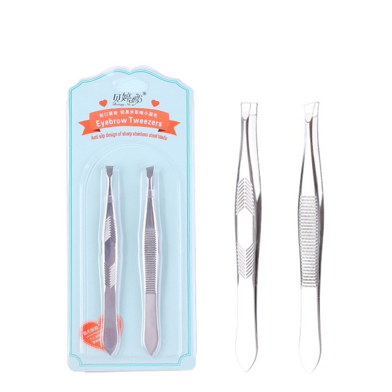 2pcs / Set Pinset Alis Bahan Stainless Steel Warna Acak Untuk Alat Makeup