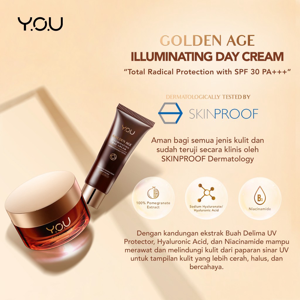 YOU Golden Age Illuminating Day Cream 18g [Total Radical Protection SPF 30 PA+++] / KIMIKO OFFICIAL