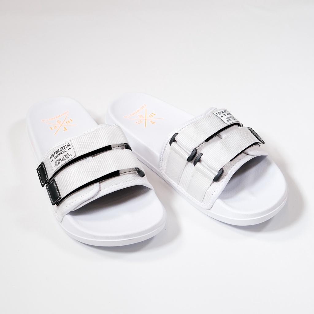 FOOTWEAR21.ID  -  Freddo Full White | Slippers | Sandal Pria | Slide Slip on | Sendal Anti Licin Ringan Selop  | Sandal Murah