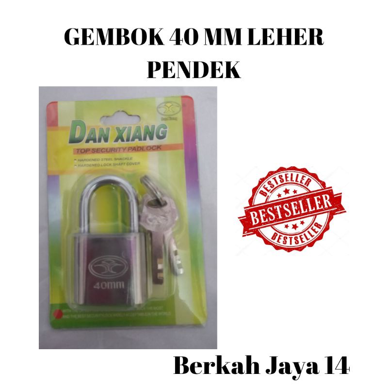 GEMBOK 40 MM LEHER PANJANG PENDEK PENGUNCI PAGAR PINTU RUMAH HARGA MURAH BERKUALITAS BAHAN BESI TEBAL