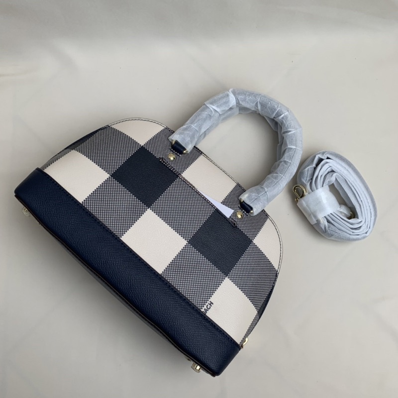 Coach Mini Sierra Satchel with Buffalo Plaid Print in Signature Canvas (25918)