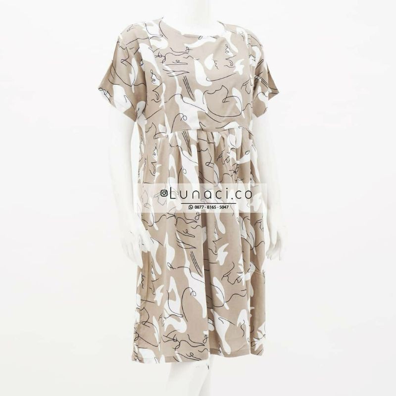 Lunaci Brown Lush Midi Dress (daster menyusui)
