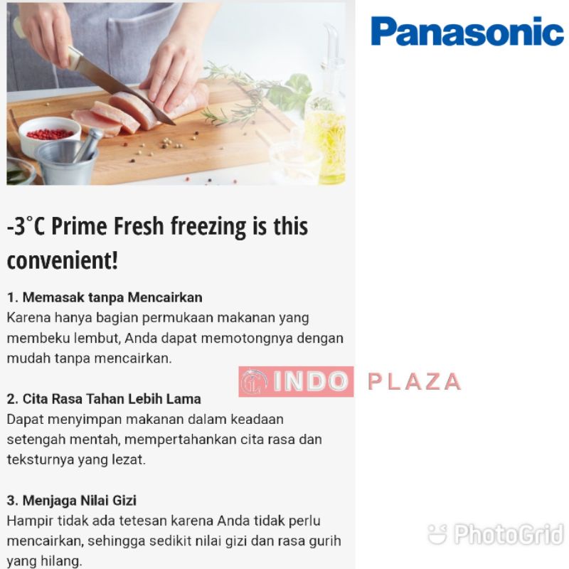 KULKAS PANASONIC 2 Pintu INVERTER NR-BB201Q-PK with PRIME FRESH