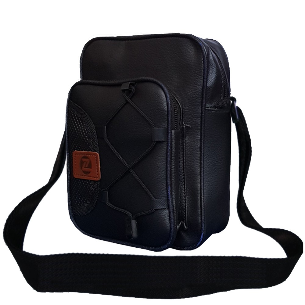 SHOPEE 7.7 BOMBASTIS SALE!! Tas Pria K3030 Selempang Pria Tas Kulit Imitasi Crosbody Bag Gadget 6 Inchi - Black