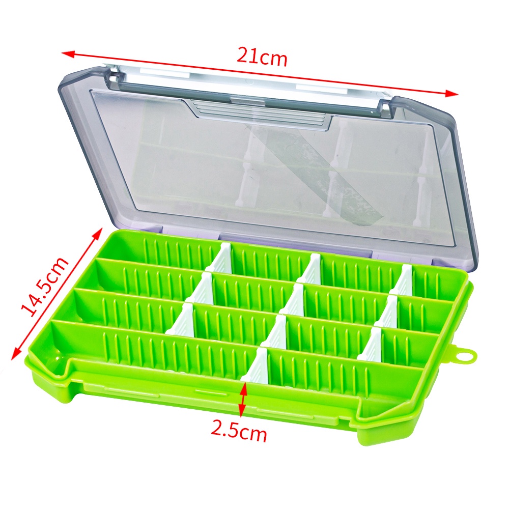 HENGJIA Fishing Tackle Box Storage Trays with Removable Dividers carp Fishing Box Lures Hooks Accessories Storage Organizer Box