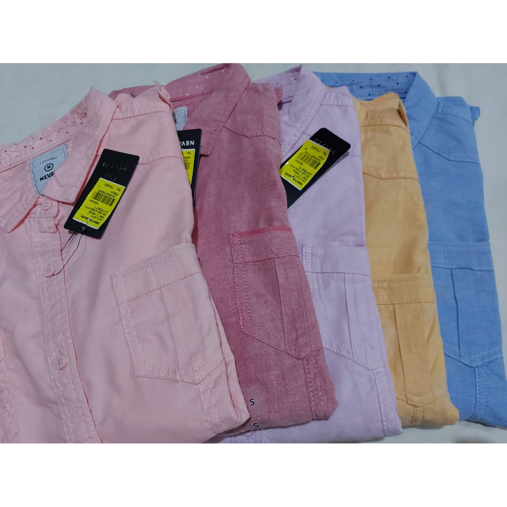 S/L/XL-NEVADA/Kemeja Wanita LENGAN PANJANG/Polos-7