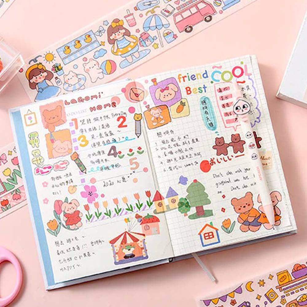 Lanfy Stiker Motif Kartun Untuk Dekorasi Buku Diary / Album / Scrapbook Diy