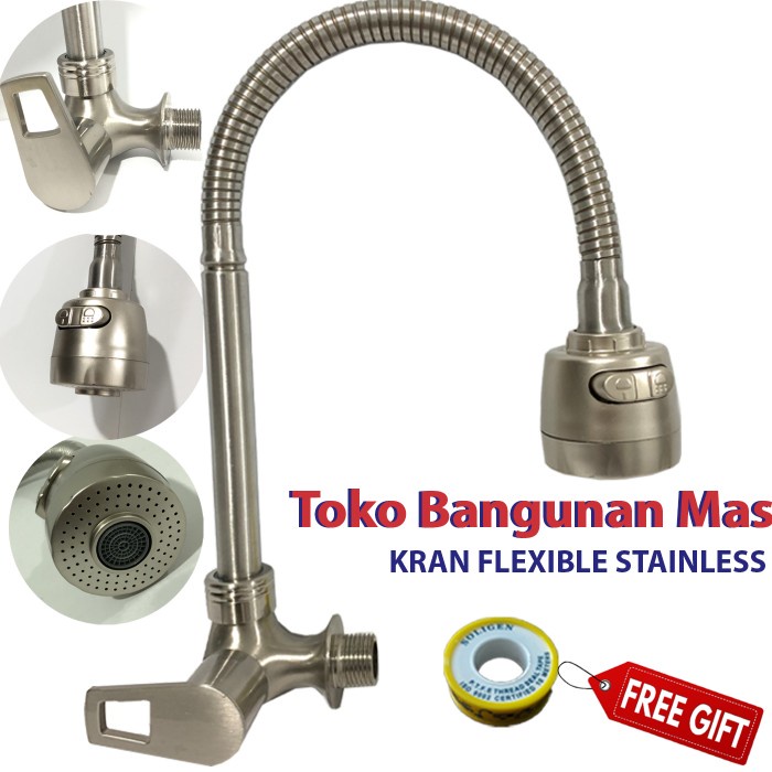 KRAN ANGSA STAINLESS KRAN CUCI PIRING FLEXIBEL KRAN AIR STAINLESS DOF