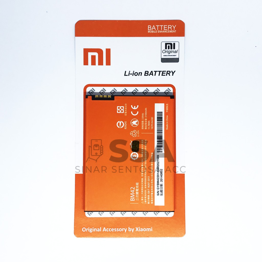 Baterai Xiaomi Redmi Note 1 / Xiaomi Note 1 / BM42 / BM 42 Original OEM Garansi 30 Hari