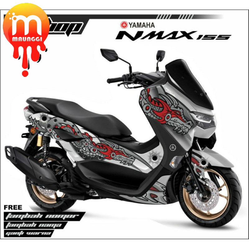 Sticker Decal NMAX Full body Motif Naga Silver variasi kode 099