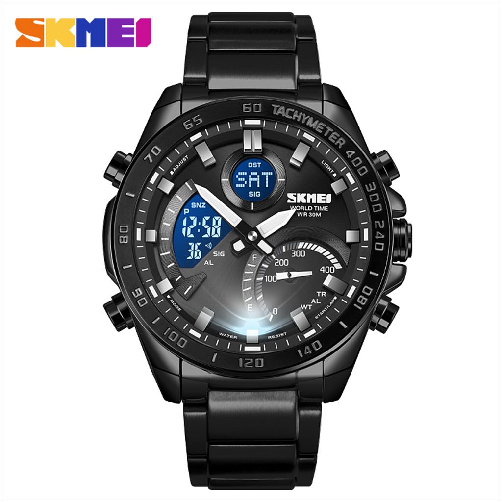 Jam Tangan Pria SKMEI 1889 Analog Digital Stainless Steel Original SKMEINDONESIA