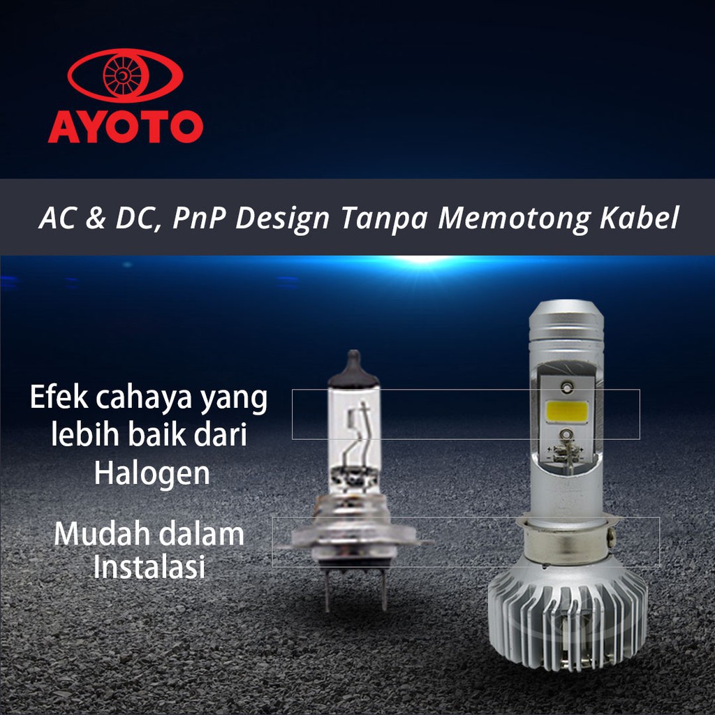 [ ORIGINAL ] Lampu motor depan AYOTO LED M1A H6 AC DC motor bebek matic AC DC(12bulan garansi)-4